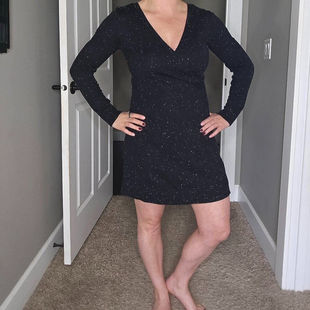 Black Speckled Sweater Dress